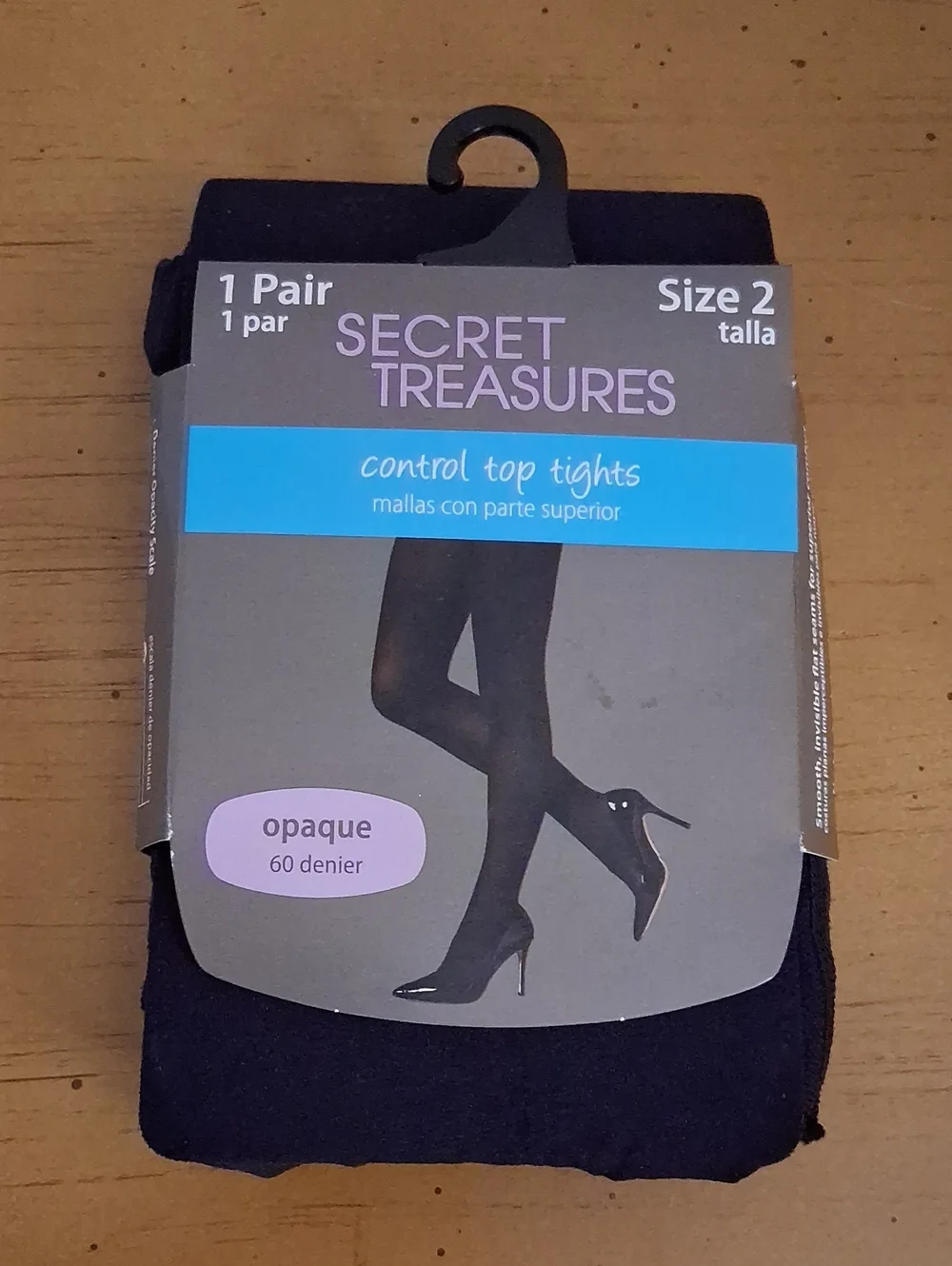 Secret Treasures Women's Navy Control Top Tights - Size 2